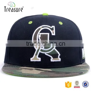 Custom Hat Supplier Felt Embroidery Logo Design Camo Flat Brim Snap Back Closure Hip Hop Cap Supplier's Choice thumbnail-1