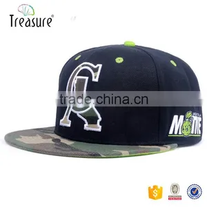 Custom Hat Supplier Felt Embroidery Logo Design Camo Flat Brim Snap Back Closure Hip Hop Cap Supplier's Choice thumbnail-2