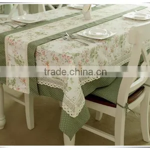 Dining New Design Fancy Green With White Printed Flower Table Runner thumbnail-1