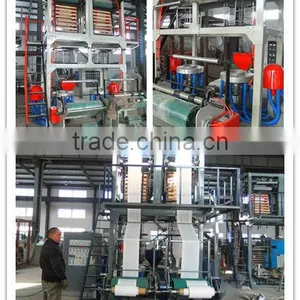 Double Lines Plastic Blowing Machine SJ65-FM800Extrusion Film Machinery thumbnail-1
