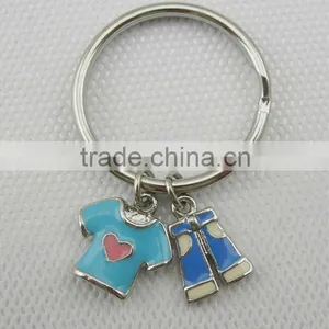 Wholesale Metal Mini T-shirt Keychain,good Quality,Customized Colors or LOGO and OEM Desigtn Accept thumbnail-1