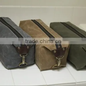 High Quality and Personalized Large Size Mens Waxed Canvas Dopp Kit Supplier's Choice thumbnail-2
