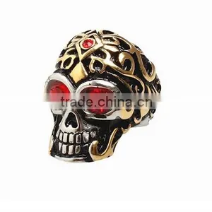 Vintage Men's Ring Skull Punk Titanium Steel Stainless Steel Ring thumbnail-1