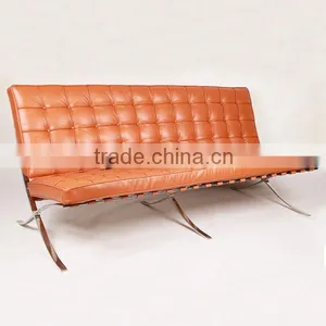 Mis Van Der Rohe Designer Furniture Barcelona Sofa 1+2+3 Set thumbnail-1
