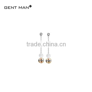 China Supplier Rose Gold Plated Ball Dangle Stainless Steel Earring Bulk Fashion Jewelry China thumbnail-1