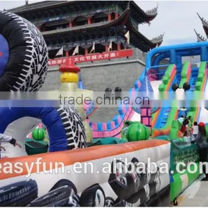 2016 Wholesale Commercial Mickey Beautiful Style PVC 25M*8M*7M Large Size Inflatable Castle With Obstacle Slide Combos thumbnail-2