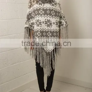Wholesale Women Knit Poncho, Womens Knitting Pattern Poncho, Poncho Knitwear for Women thumbnail-3