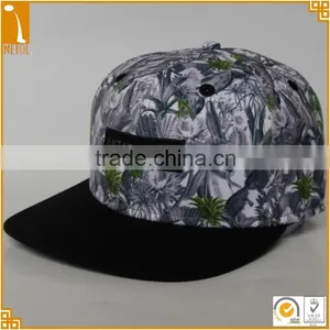 Custom 6 Panel Sublimationfloral Leather Strap Snapback Baseball Caps thumbnail-1