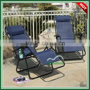 22mm*1mm Steel Frame Outdoor Garden Zero Gravity Chair Folding Reclining Chair thumbnail-3