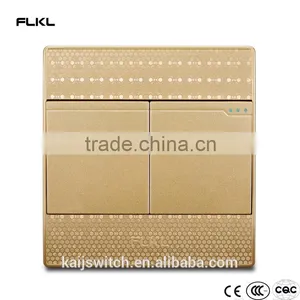 250V 16A Two Gang Thin Electric Wall Switch for Home thumbnail-1