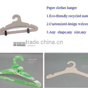 Hot-selling Eco-friendly Recycled Paper Clothes Hanger With Metal Clips thumbnail-3