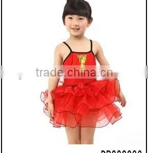 New Red Cute Mini Dress High Quality Kids Girls Dance Dress thumbnail-1