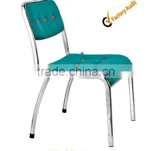 New Style Design Green Leather Metal Meeting Chairs Hotel Dining Chairs thumbnail-1