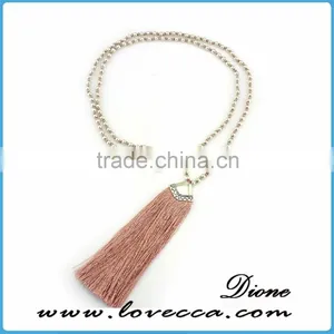 New Promotional Jewelry Alloy Beads Silver Tassel Necklace thumbnail-1