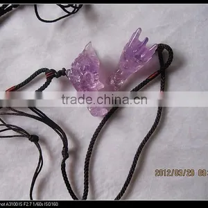 Wholesale Colorful Different Natural Crystal/sandstone/tiger Eye/malachite Stone Dragon Head Skull for Pandant thumbnail-3