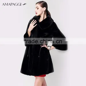 Wholesale Top Quality Black Slim Mink Womens Fur Coat From China thumbnail-1