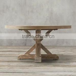 180cm Round Reclaimed Wood Dining Table thumbnail-1