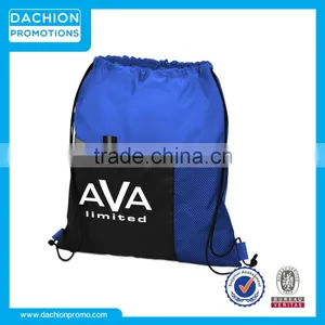 Customized Drawstring Backpack Bag With Mesh Pocket thumbnail-1