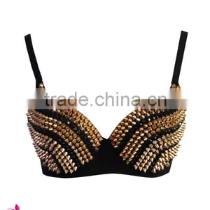 Punk Dancing Bra, Women Sexy Spike Bra thumbnail-1