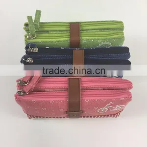 2016 New Promotional Cute Canvas Student Pencil Bag Pen Case Stationery Pouch Pencil Box With Zipper Lock Free Shipping thumbnail-1