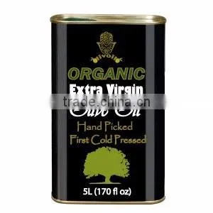 Organic Extra Virgin Olive Oil. High Quality Organic Olive Oil. 1st Cold Press. 100% Organic Olive Oil 5L Metallic Tin thumbnail-1