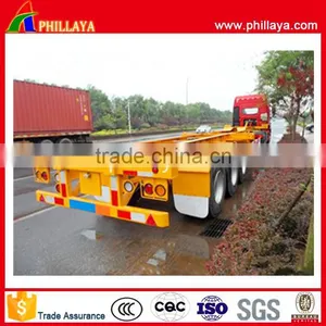 China 3 Axles 40ft Container Semi Trailer Widely Used New Condition Low Price 20ft 40 Feet Flatbed Truck Trailer Made in China thumbnail-2