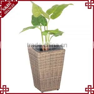 Home Goods Planter Resin Wicker Tall Square Italian Flower Pots thumbnail-1