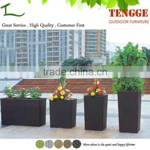 Patio Rattan Outdoor Flower Pots Wicker Outdoor Planter thumbnail-1
