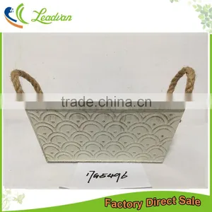 Cheap Wholesale Retro Metal Good Design Coconut Outdoor Square Planter Big Flower Pots With Flowers thumbnail-1