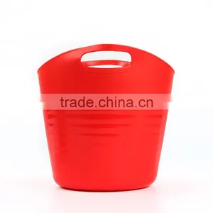 Multifunctional 2 Color Cheap Plastic Double Handle Bucket for Beer or Sundries Storage thumbnail-3