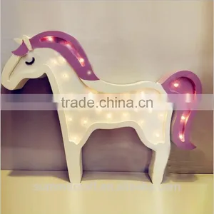 Cute Dreamy Wood LED Wall Hanging Unicorn Lighting thumbnail-1