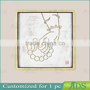 Framed Handmade Gold Leaf Buddha Wall Art For Home Decoration thumbnail-2