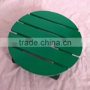 Round Wooden Flower Stand MatWooden Flowerpot Stand With Wheels thumbnail-5