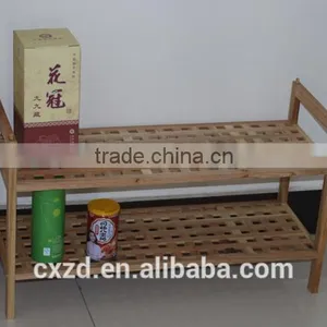 New Creative Two-tier Walnut Shoe Rack thumbnail-2