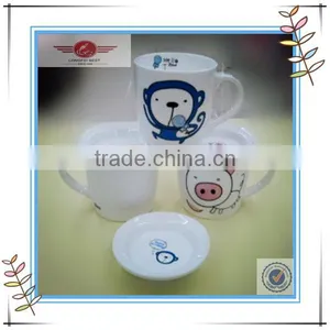 Bone China Ceramic Porcelain Breakfast Cup/Mug With Sunk Lid thumbnail-1