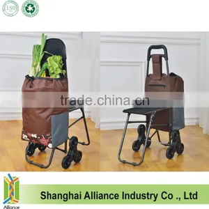 3 Wheels Stair Climber Foldable Shopping Trolley Bag With Seat thumbnail-3