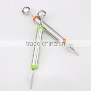 Fashionable Multifunction Stainless Steel Fruit Carving Knives Watermelon Hami Melon Balls Ice Cream Spoon thumbnail-3