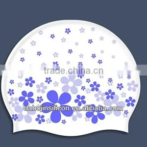 2014 Fashion Colors Printed Silicone Swimming Caps, Promotion Swim Cap, Kids Swim Cap thumbnail-2