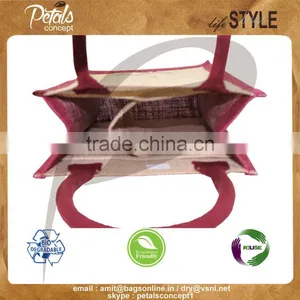 Jute Wine Bag With Padded Rope Handle for Two Bottle thumbnail-6