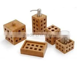 2015 Bamboo Bathroom Set With Grid Design(LFGB, FSC,PCP) thumbnail-1