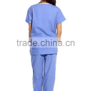 Women's Scrub Sets,Matching Top And Pants Solid Scrubs Medical Scrubs China Nursing Uniform With 6 Pockets Wholesale thumbnail-6