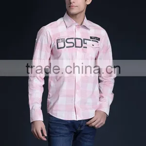 Fashion Long Sleeve Casual Design High Quality 100%Cotton Check Men Shirt thumbnail-1
