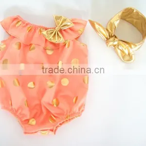 Baby Rompers Wholesale Baby Clothes,gold Polk Baby Rompers,baby Wear thumbnail-2