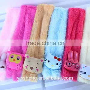 Coral Cashmere Scarves Cartoon Animal Head Baby Infant Children's Winter Scarves Wholesale Fashionable Scarf thumbnail-1
