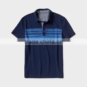China Men's Fashion White Color Stripe Short Sleeve Polo Shirt thumbnail-3