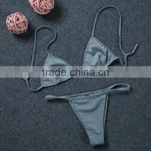 M1222 Runwaylover 2016 Ladies Gray Polyester Split Swimsuit Bikini thumbnail-1