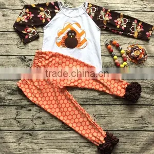 Children Boutique Clothing Thanksgiving Day Embroidery Long Sleeve Set Baby Clothes Manufacturers Usa thumbnail-1