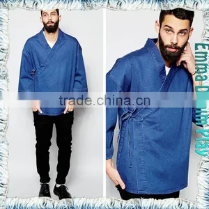 Fashion Thin Blue Denim Tops Cotton Half Sleeve Coats for Mens Jackets thumbnail-5