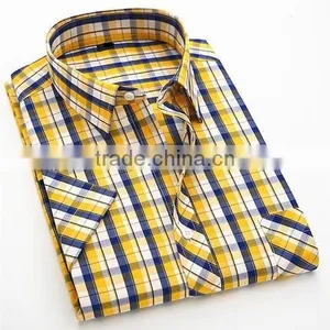 Lattice Cotton Short Sleeve Shirt Business thumbnail-3