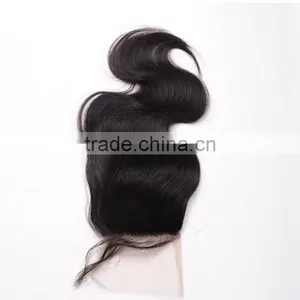 7A Closure Brazilian Body Wave Lace Closure Bleached Knots,4X4 Closure With Baby Hair Free Part Middle Part 3 Way thumbnail-2